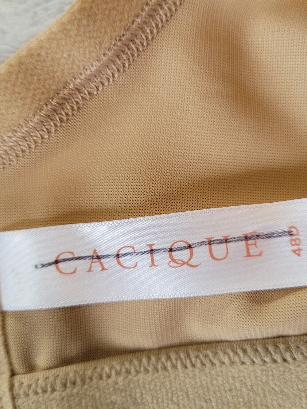 Cacique Size 48D Lane Bryant Boost Plunge Tan  Bra Hook & Eye Back Closure - Picture 7 of 11